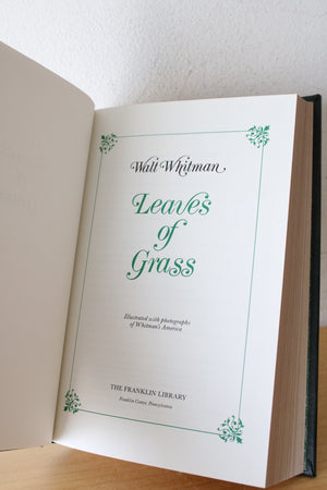 Leaves Of Grass By Walt Whitman The Franklin Library Edition