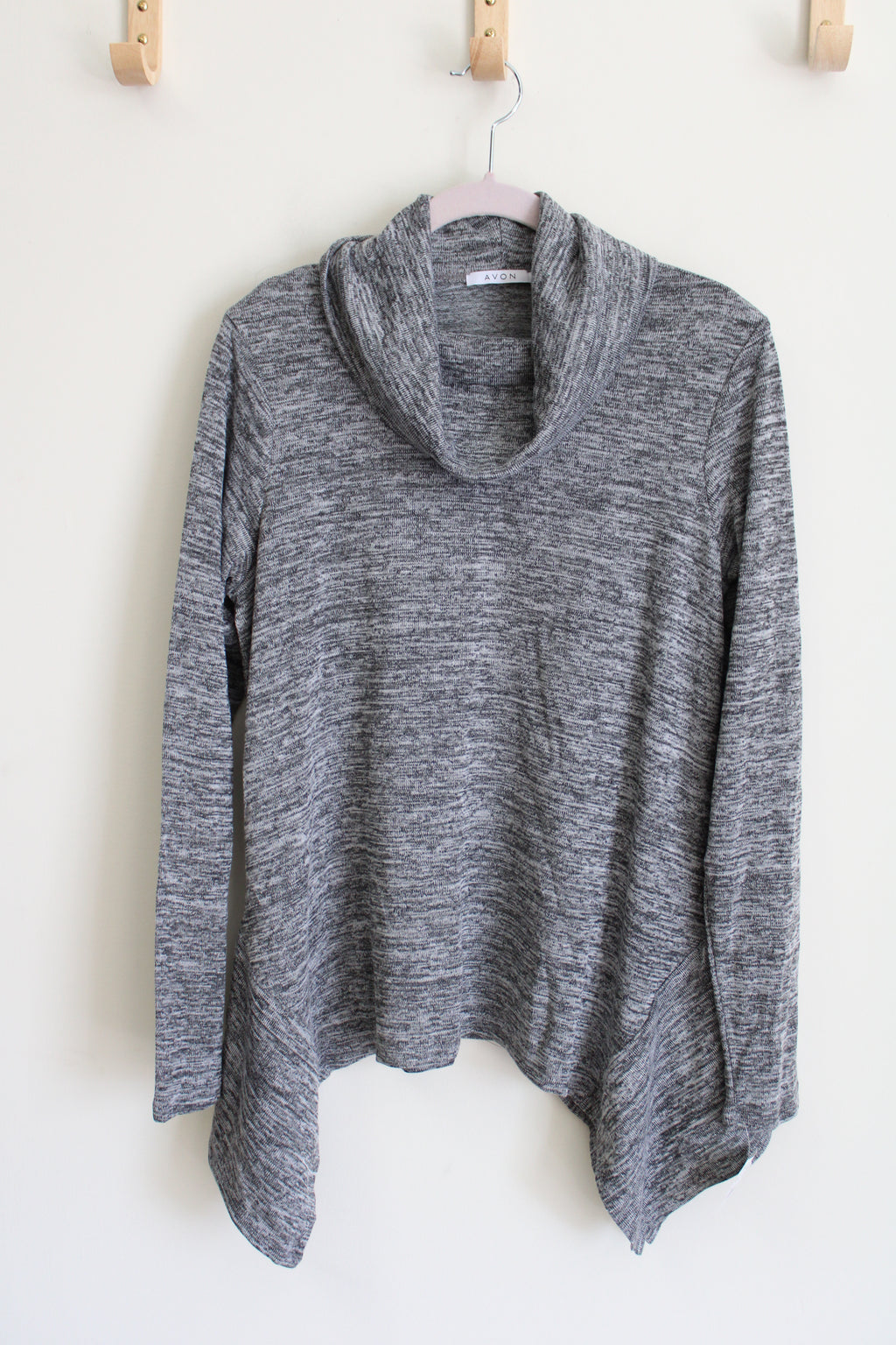 Avon Gray Heathered Knit Cowl Neck Sweater | S (4/6)
