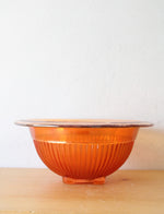 Federal Ribbed Iridescent Orange Depression Glass Bowl