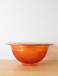 Federal Ribbed Iridescent Orange Depression Glass Bowl