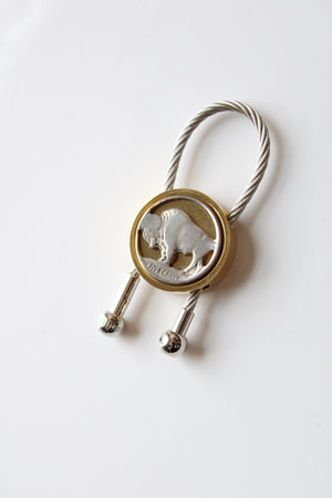 Gold & Silver Nickel Buffalo Keychain