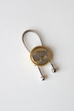 Gold & Silver Nickel Buffalo Keychain