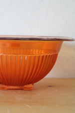 Federal Ribbed Iridescent Orange Depression Glass Bowl