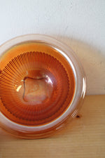 Federal Ribbed Iridescent Orange Depression Glass Bowl