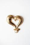 Avon Gold Heart Faux Pearl Pin
