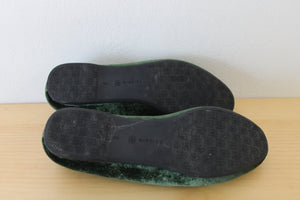 Birdies Starling Olive Green Velvet Slipper Flats | 6