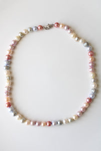 Pastel Multicolored Genuine Freshwater Pearl Necklace