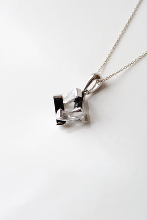 Black & Clear Stone Necklace