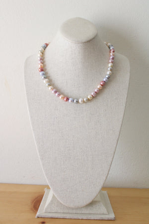 Pastel Multicolored Genuine Freshwater Pearl Necklace