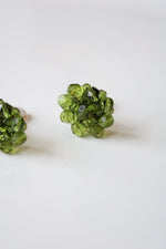 Joan Rivers Green Beaded Clip-On Gold Earrings