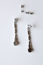 Silver Clear Rhinestone Drop Earring & Studs Set