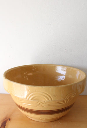 Vintage R.R. P. Co. Roseville Extra Large Glazed Stoneware Bowl