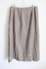 Harve Benard Tan White Herringbone Wool Skirt | 16