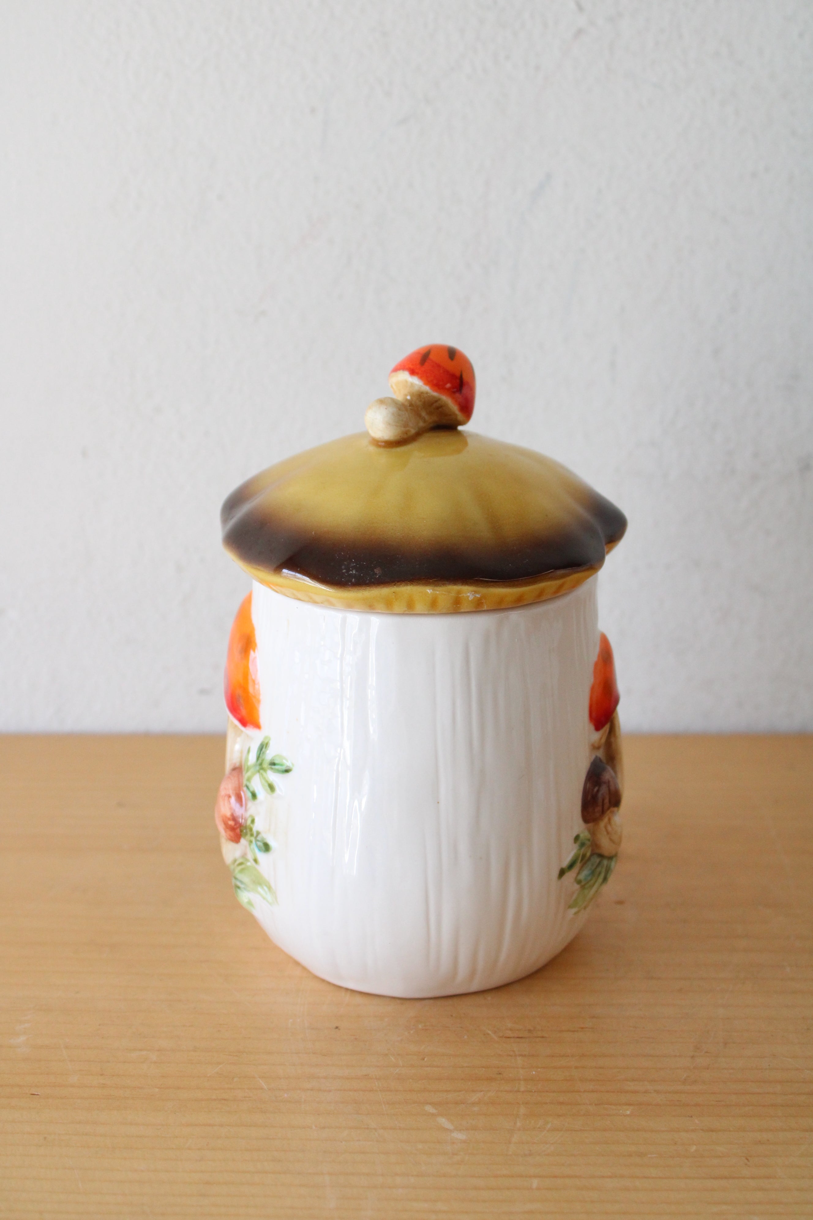 Sears & Roebuck Merry Mushroom Ceramic Small Cannister Jar