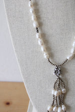 Ivory Baroque Pearl Tassel Necklace