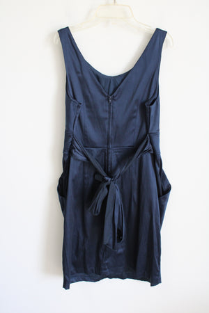 Pompous Girly Navy Blue Satin Dress | 13