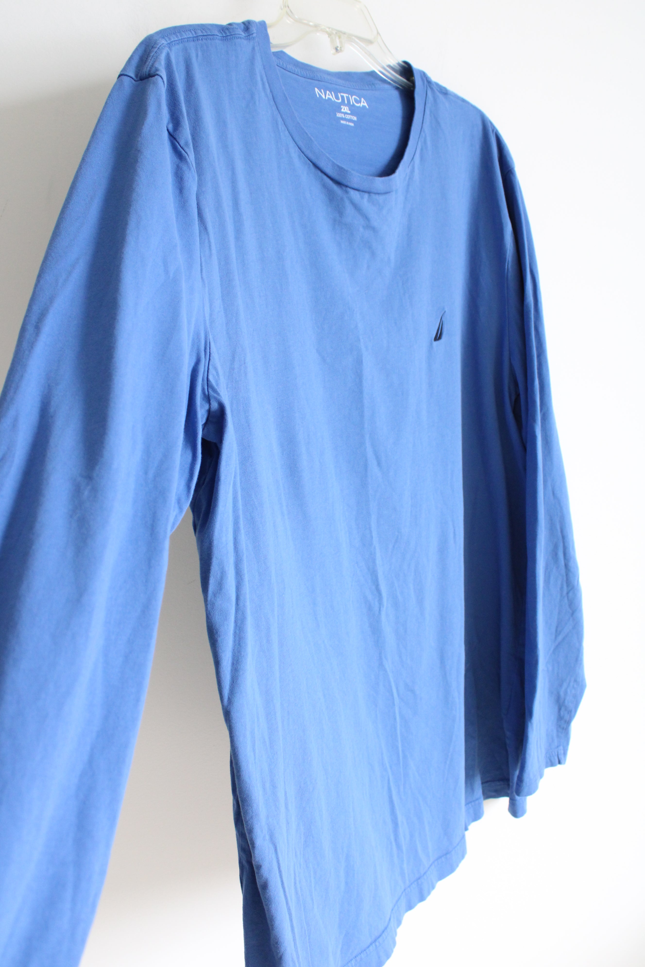 Nautica Blue Cotton Long Sleeved Shirt | 2XL