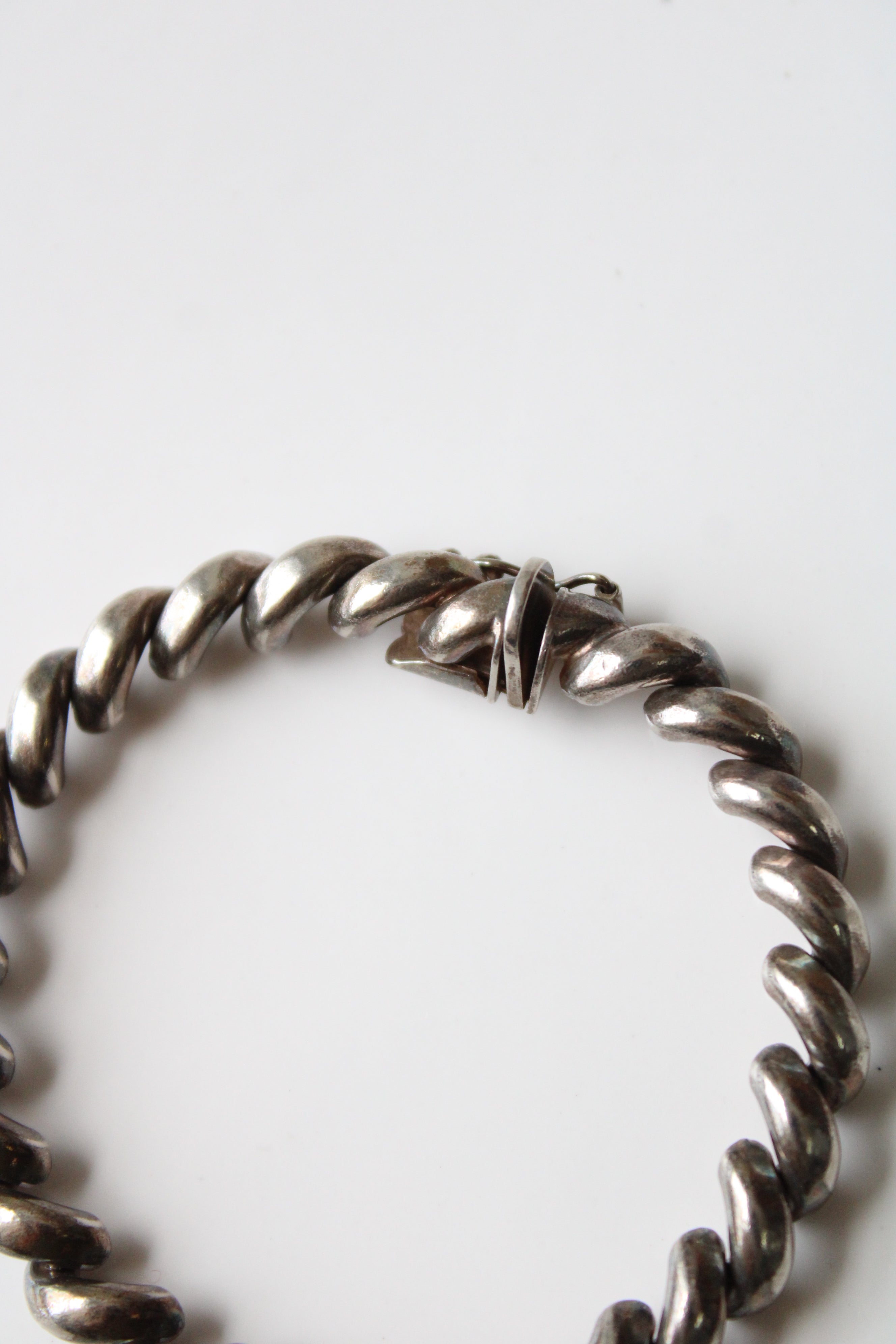 Vintage Sterling Silver Macaroni Chain Bracelet