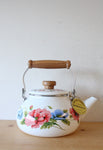 NEW Gailstyn-Sutton Vintage White Floral Porcelain Enamel Tea Kettle