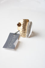 NEW Howards Textured Gold & Silver Rhinestone Ring | Size 7