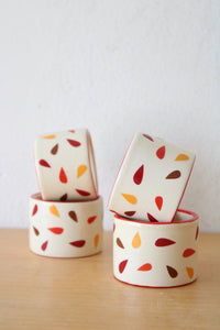 Cream Porcelain Autumn Style Napkin Rings | Set Of 4