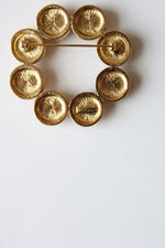 Gold & Black Stone Circle Pin