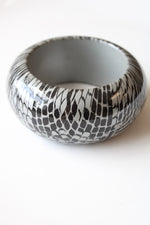 Kenneth Lane Black & Gray Chunky Snakeskin Bangle