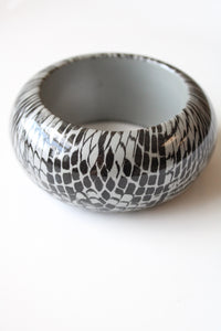 Kenneth Lane Black & Gray Chunky Snakeskin Bangle