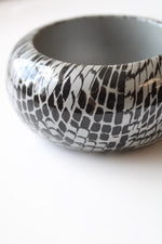 Kenneth Lane Black & Gray Chunky Snakeskin Bangle