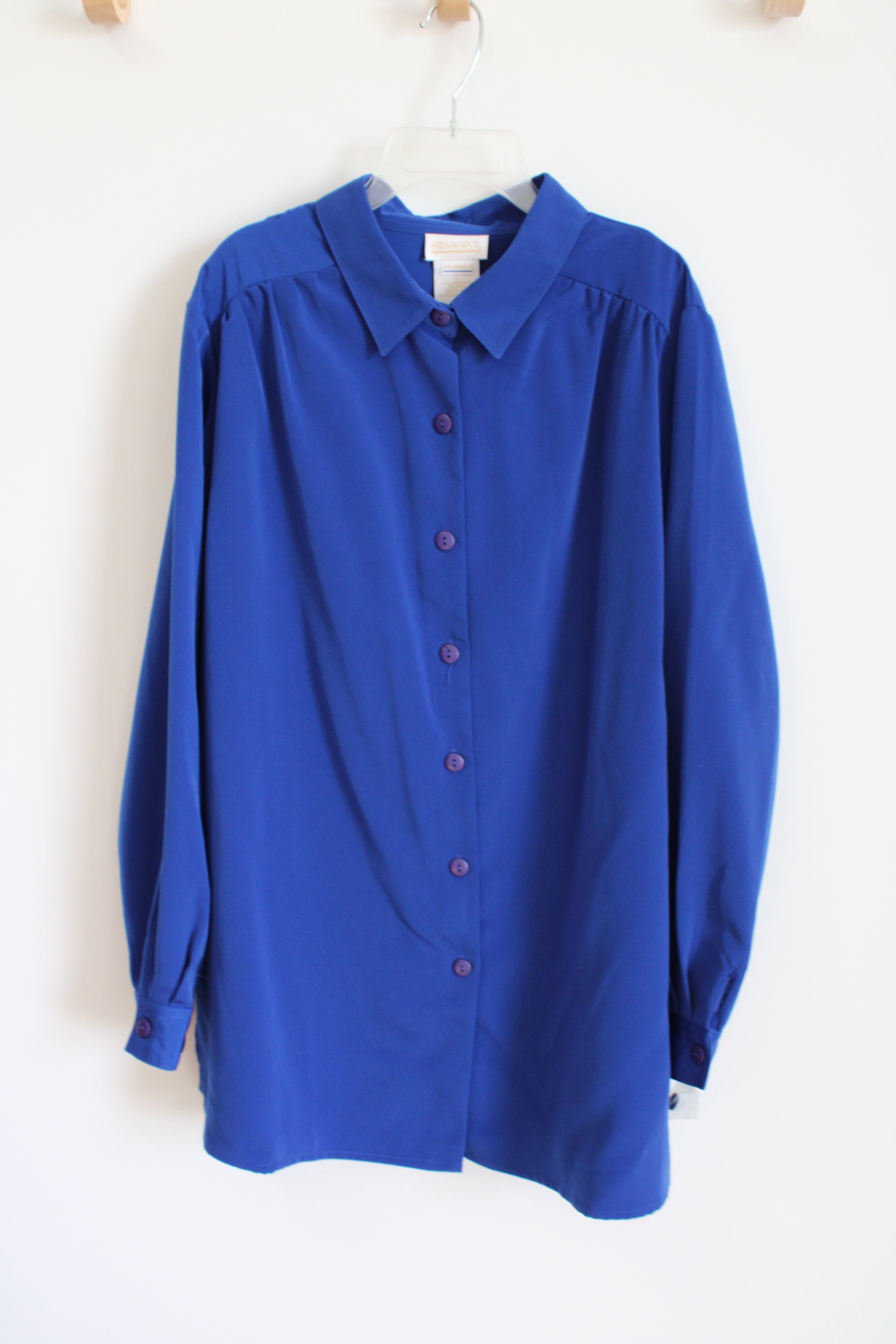 Roaman's Blue Long Sleeved Blouse | L