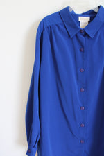 Roaman's Blue Long Sleeved Blouse | L