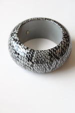 Kenneth Lane Black & Gray Chunky Snakeskin Bangle