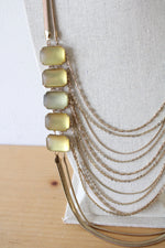 NEW Chico's Multi-Strand Layered Yellow Gemstone Gold Necklace