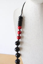 NEW Chico's Red Black & White Beaded Necklace