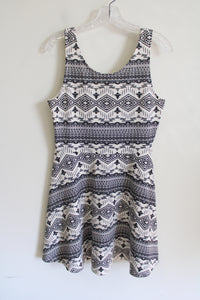 H&M Divided Black & White Aztec Skater Dress | 12