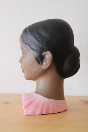 Fine Quality Lego Japan Painted Porcelain Head Bust Of Woman