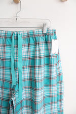 NEW Nautica Blue & Brown Plaid Cotton Sleep Shorts | L