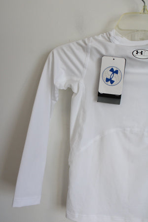 NEW Under Armour White Fitted Long Sleeved Shirt | Youth S (8)