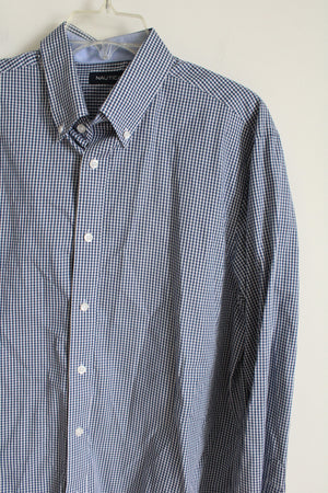 Nautica Blue Plaid Button Down Shirt | L