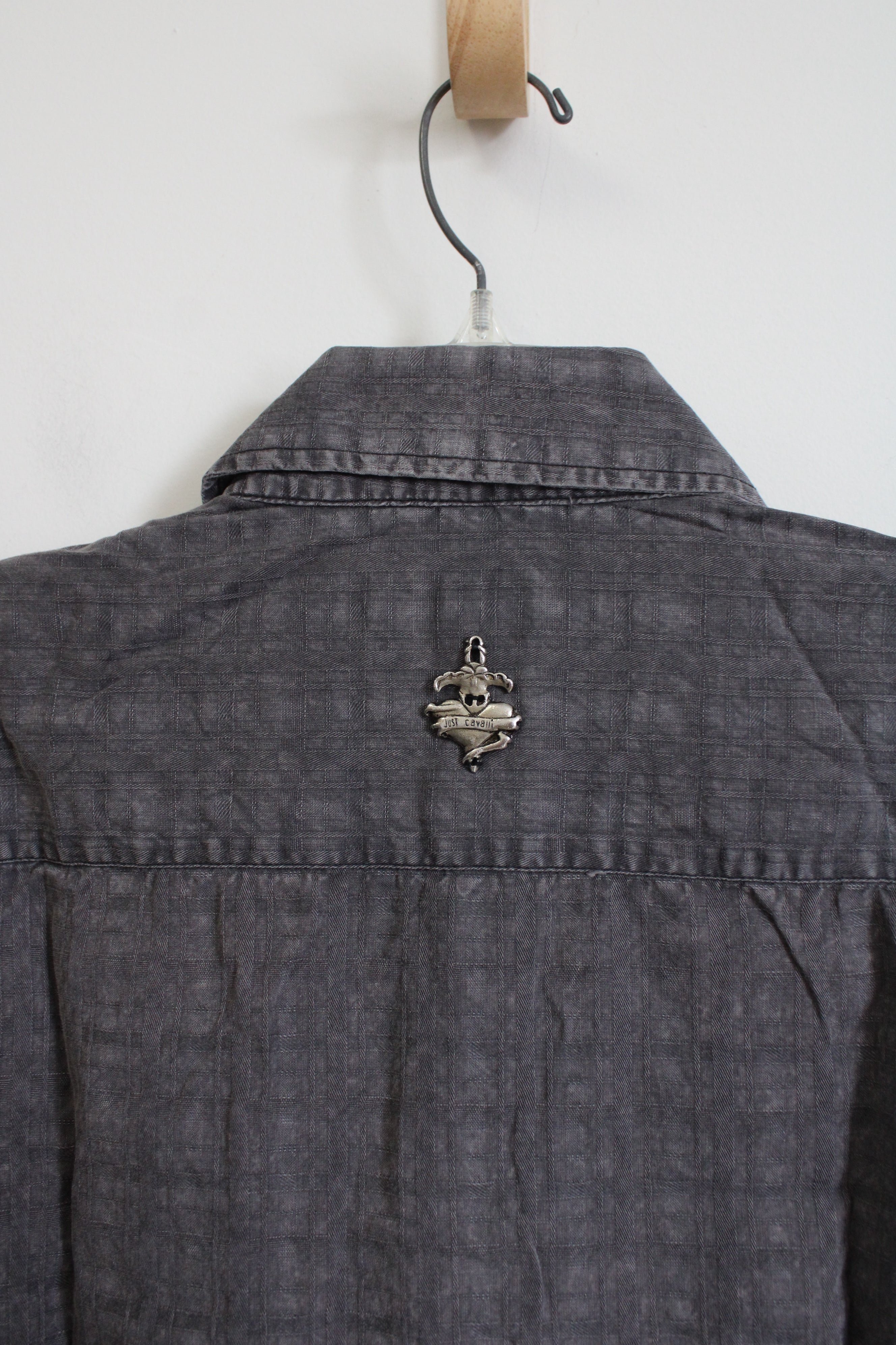 Just Cavalli Gray Button Down Cotton Shirt | S