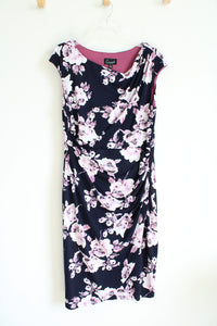 Connected Apparel Navy Purple Floral Dress | 16