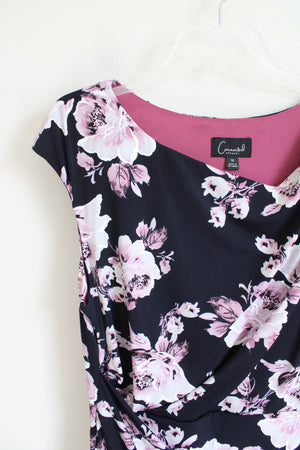 Connected Apparel Navy Purple Floral Dress | 16