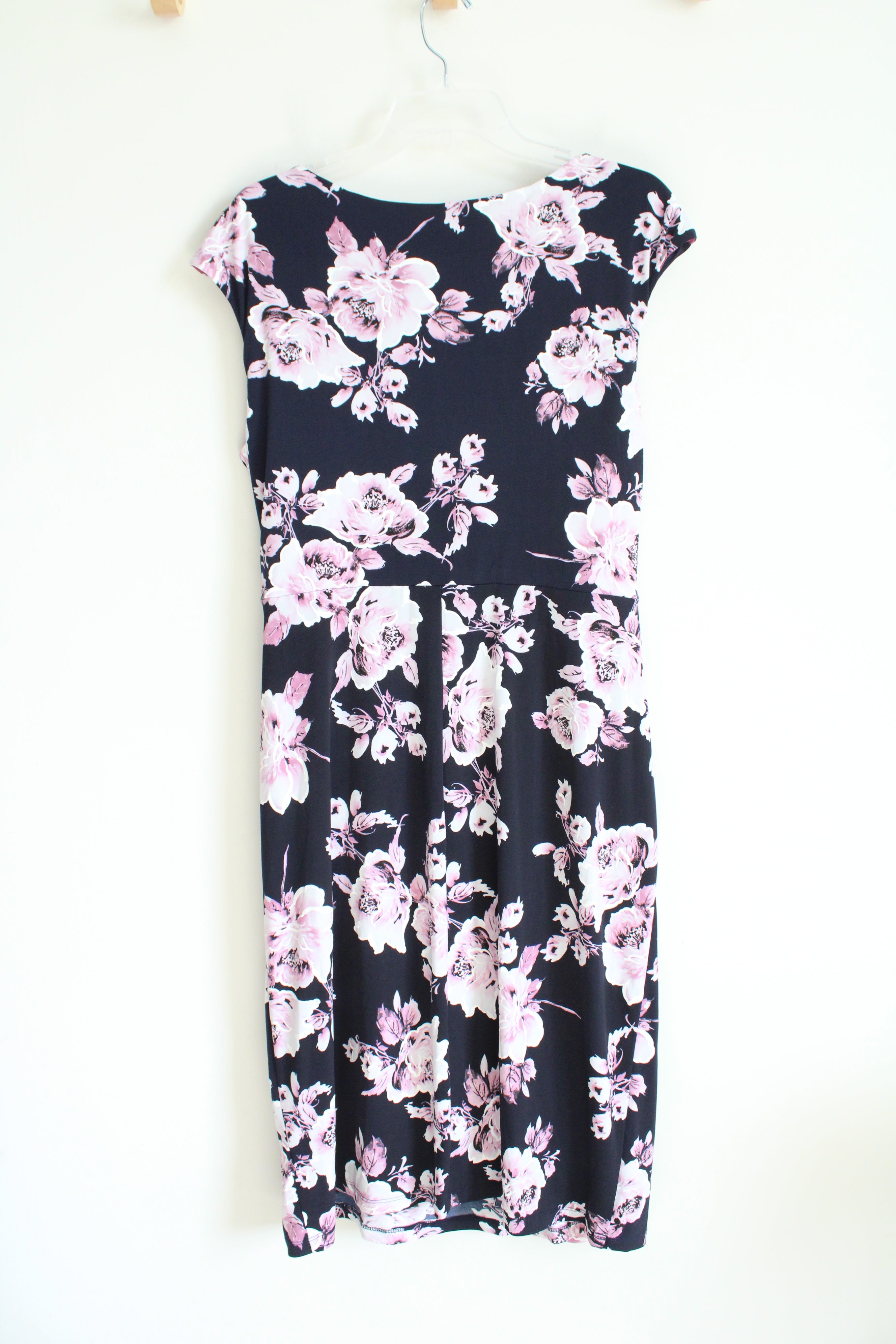 Connected Apparel Navy Purple Floral Dress | 16