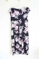 Connected Apparel Navy Purple Floral Dress | 16