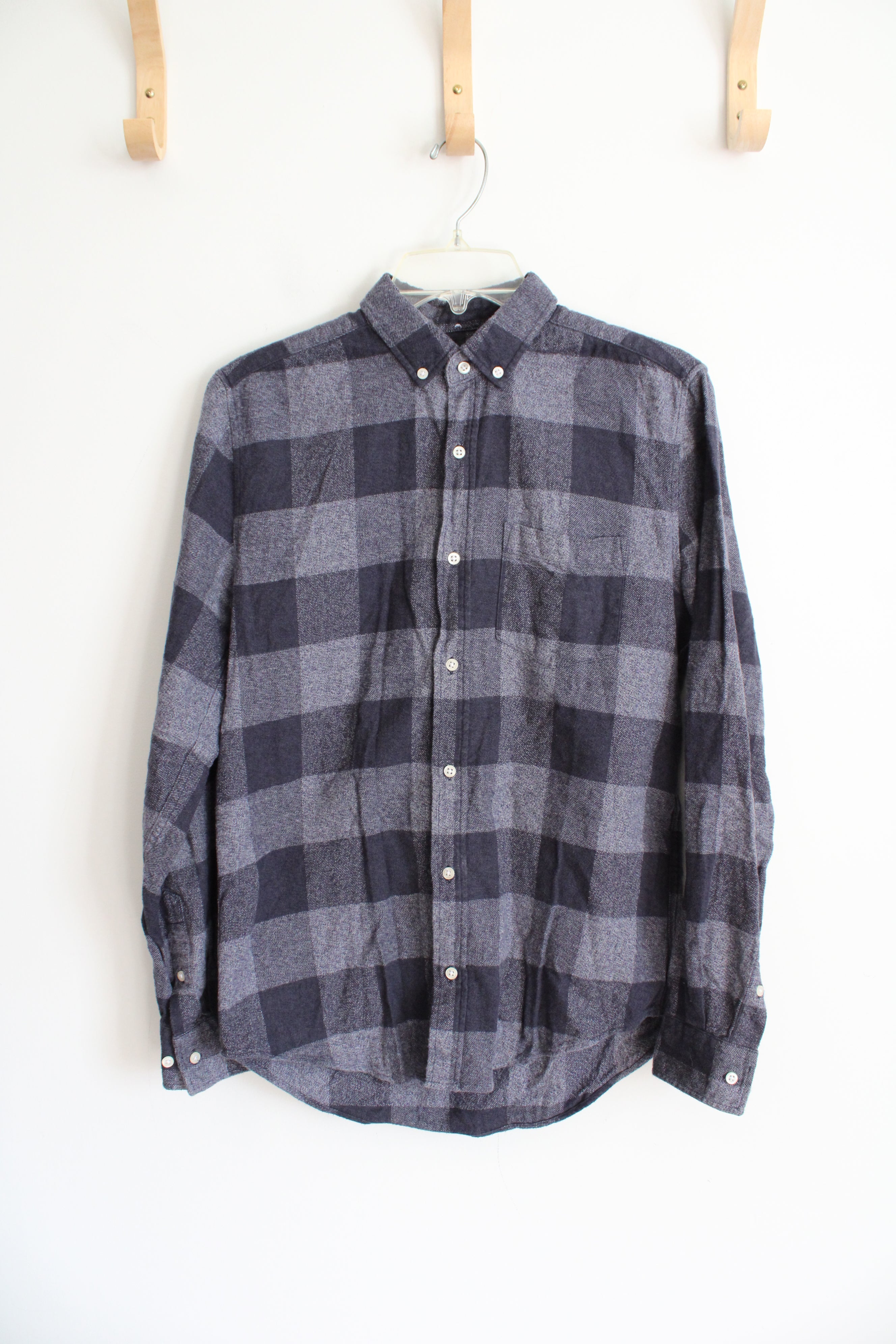 Next Regular Fit Blue Plaid Long Sleeved Button Down Shirt | S