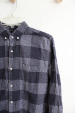 Next Regular Fit Blue Plaid Long Sleeved Button Down Shirt | S