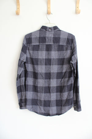 Next Regular Fit Blue Plaid Long Sleeved Button Down Shirt | S