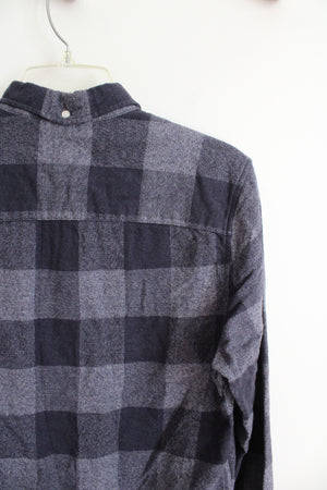 Next Regular Fit Blue Plaid Long Sleeved Button Down Shirt | S