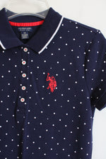 U.S. Polo Assn. Navy Blue Dotted Polo Dress | M