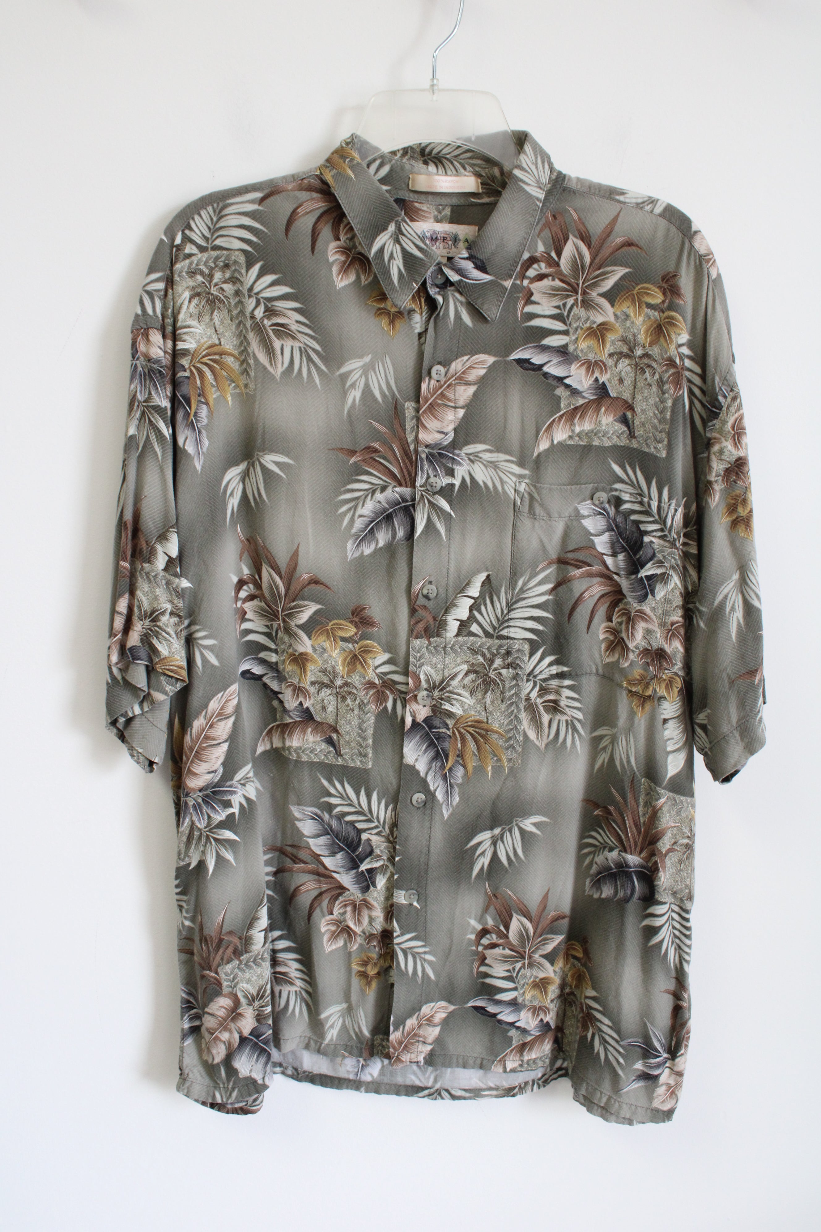 Campia Vintage Rayon Green Hawaiian Shirt | XL